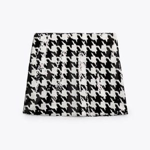 NWT Black/White Houndstooth Mini Skirt